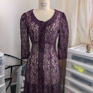 Vintage lace purple dress